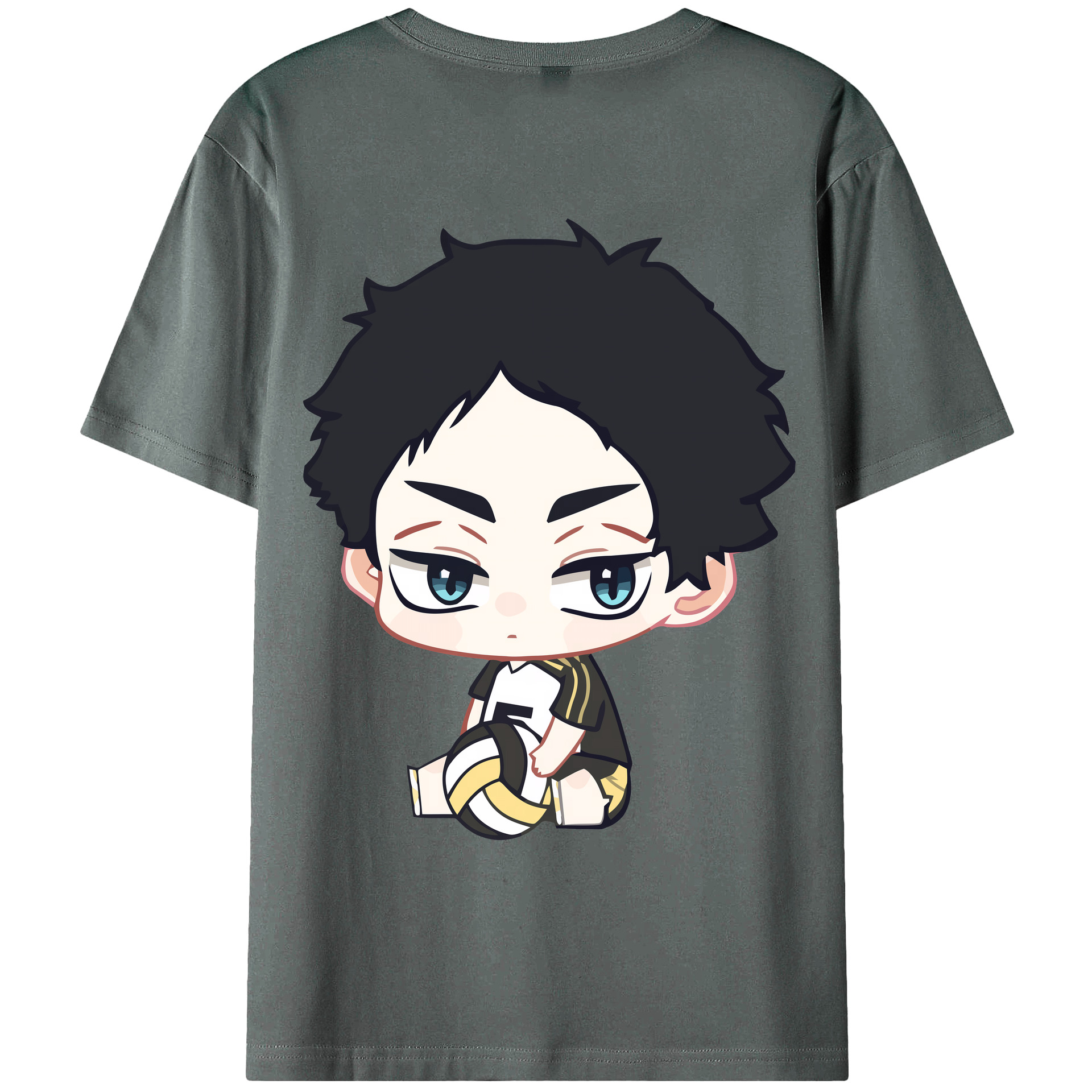 （画像用） ハイキュー!! Haikyu!! 綿100％ メンズ半袖Tシャツ（バックプリント） 通気性